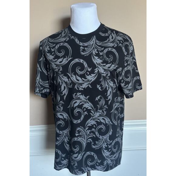 Versace Other - Versace Leafy Baroque Cotton Jersey T-Shirt Black/Gray 3XL 1019460 NWT $625